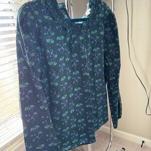 J Crew Factory Ruffleneck Poplin Blouse